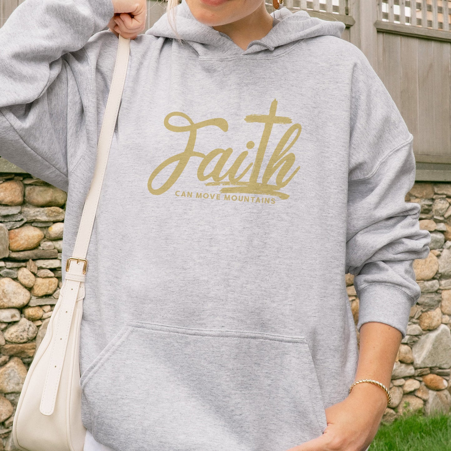 Faith Can Move Mountains Hoodie | Christian Cross Bible Verse Hoodie