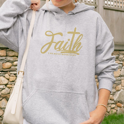 Faith Can Move Mountains Hoodie | Christian Cross Bible Verse Hoodie