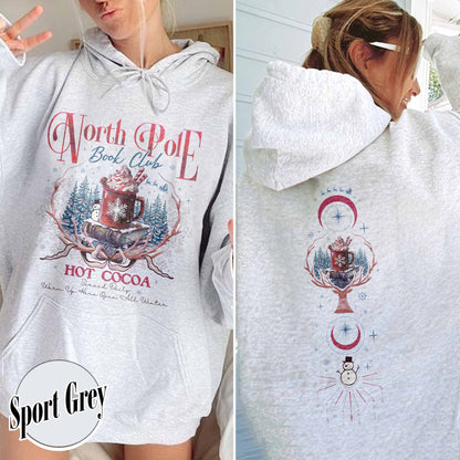 Book Lovers Christmas Hoodie, North Pole Book Club Hoodie, Gift for Librarian