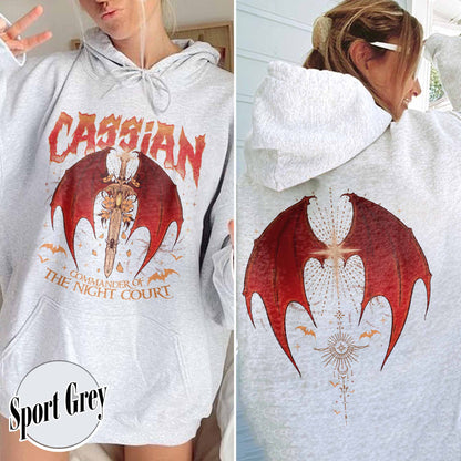 Acotar Hoodie Cassian, Velaris City Of Starlight Acotar Two-sided Hoodie, The Night Court Hoodie, Court Of Dreams, Cassian, Booklover Hoodie