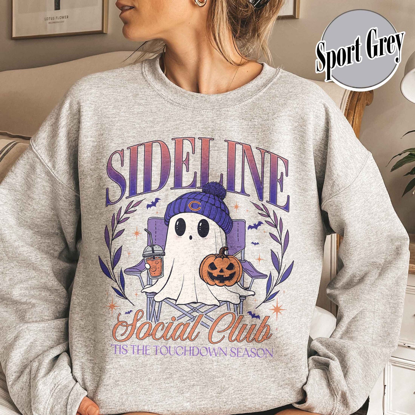 Custom Game Day Social Club Football Sweatshirt, Personalized Sideline Social Club Football Sweatshirt