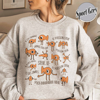 Le Poisson Steve Sweatshirt, Funny Meme Sweatshirt, Viral Meme Tiktok Sweatshirt