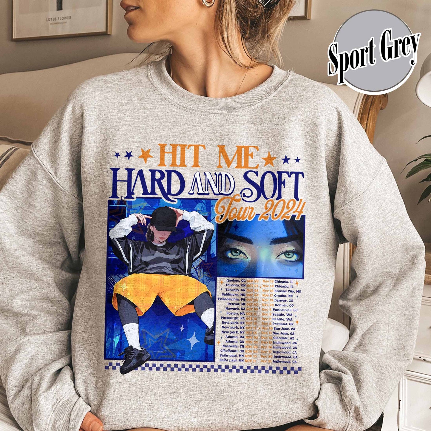 Music Tour Sweatshirt, Hit Me Hard and Soft Sweatshirt, BOAF Sweatshirt, Gift for Her, Women Sweatshirt