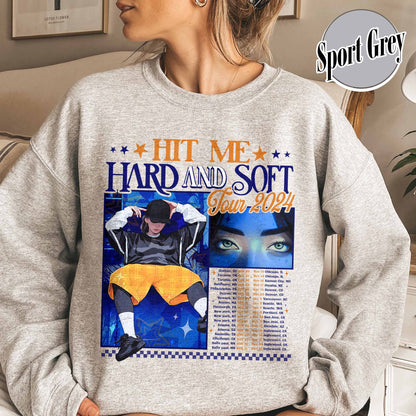 Music Tour Sweatshirt, Hit Me Hard and Soft Sweatshirt, BOAF Sweatshirt, Gift for Her, Women Sweatshirt