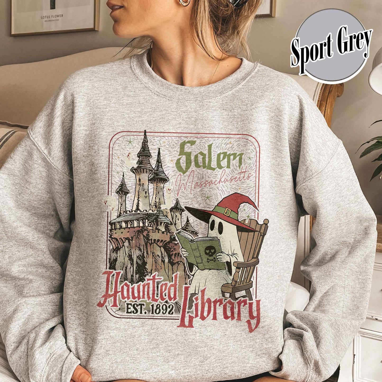 Halloween Book Lover Sweatshirt, the Haunted Library Sweatshirt, Salem Book Club Sweatshirt