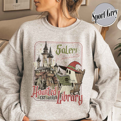 Halloween Book Lover Sweatshirt, the Haunted Library Sweatshirt, Salem Book Club Sweatshirt