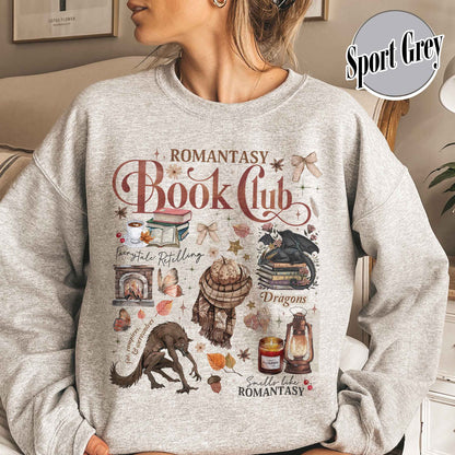 Bookish Sweatshirt, Romantasy Reader Book Club Sweatshirt, Fall Love With Reading Sweatshirt