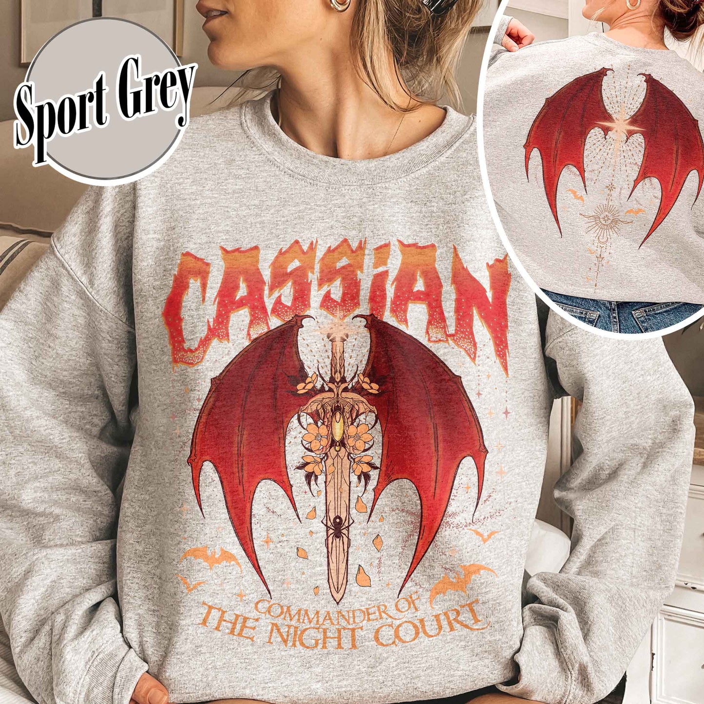 Acotar Sweatshirt Cassian, Velaris City Of Starlight Acotar Two-sided Sweatshirt, The Night Court Sweatshirt, Court Of Dreams, Cassian, Booklover Sweatshirt