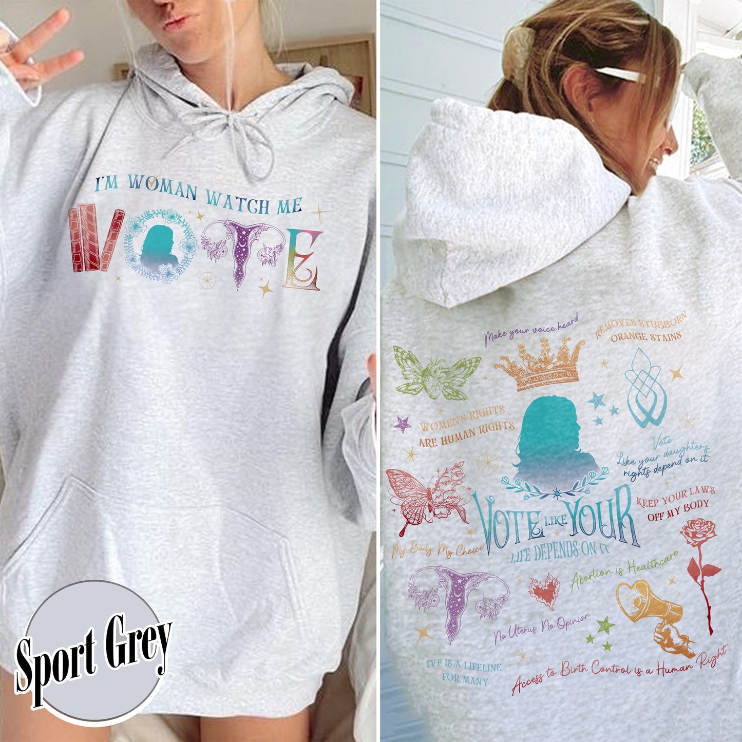 Election Hoodie, Vote Like Your Granddaughter’s Rights Depend on It Hoodie, Vote-Vote Hoodie