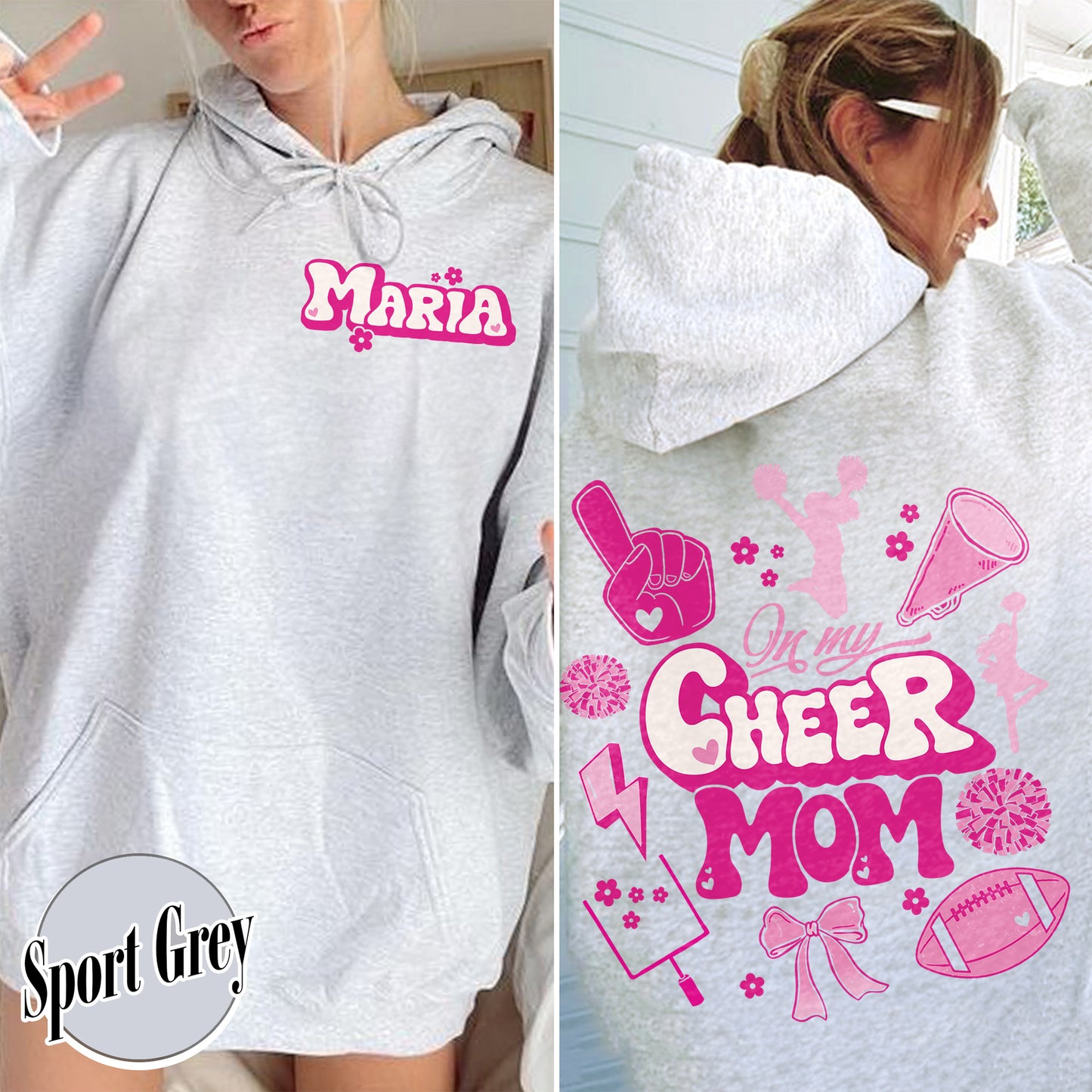 Football Mom Hoodie, In My Cheer Mom Era Hoodie, Custom Cheer Mom Summit Hoodie