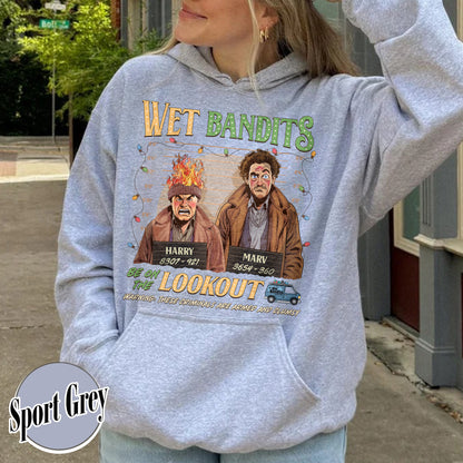 Wanted the Wet Bandits Hoodie, Christmas Shirt, Retro Funny Christmas Shirt, Christmas 90s Movies Hoodie, Christmas Movies, Merry Christmas