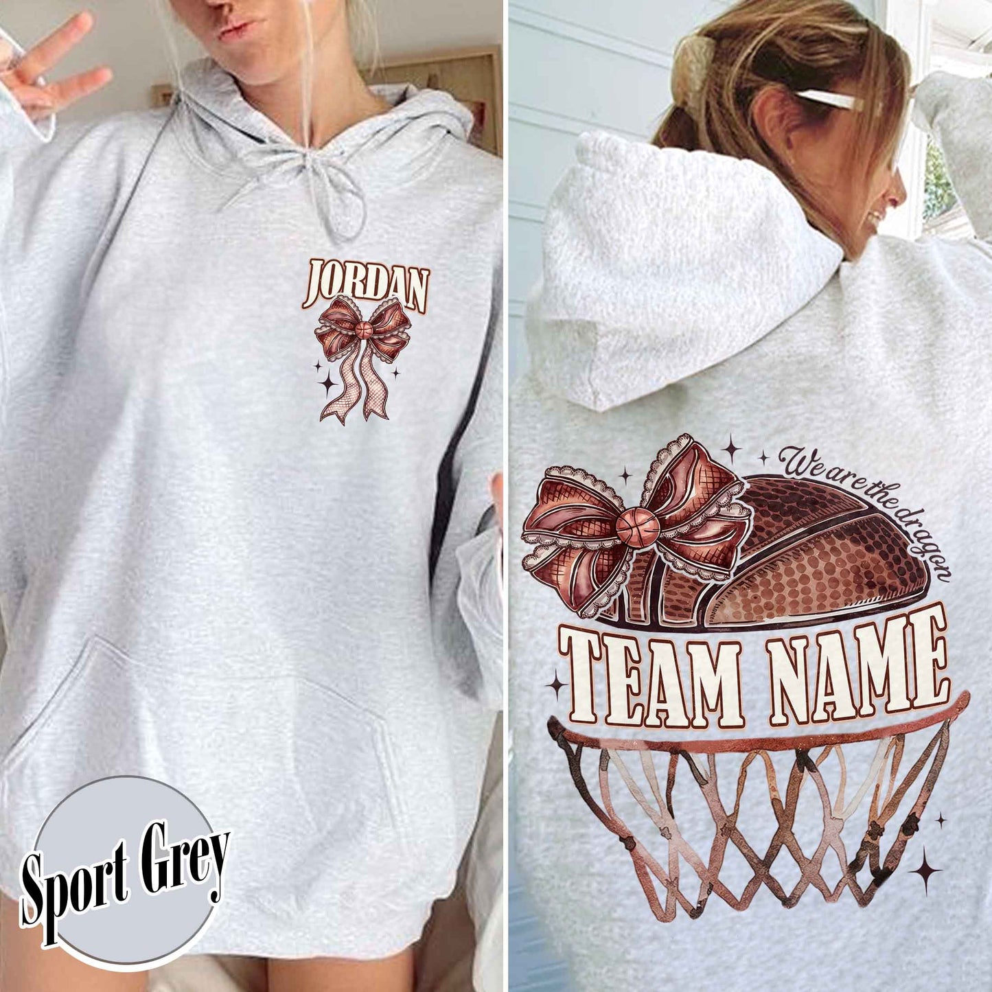 Custom Basketball Mom Hoodie, Personalized Basketball Hoodie, Game Day Basketball Hoodie, Girl Basketball Hoodie, Custom Team Basketball Hoodie