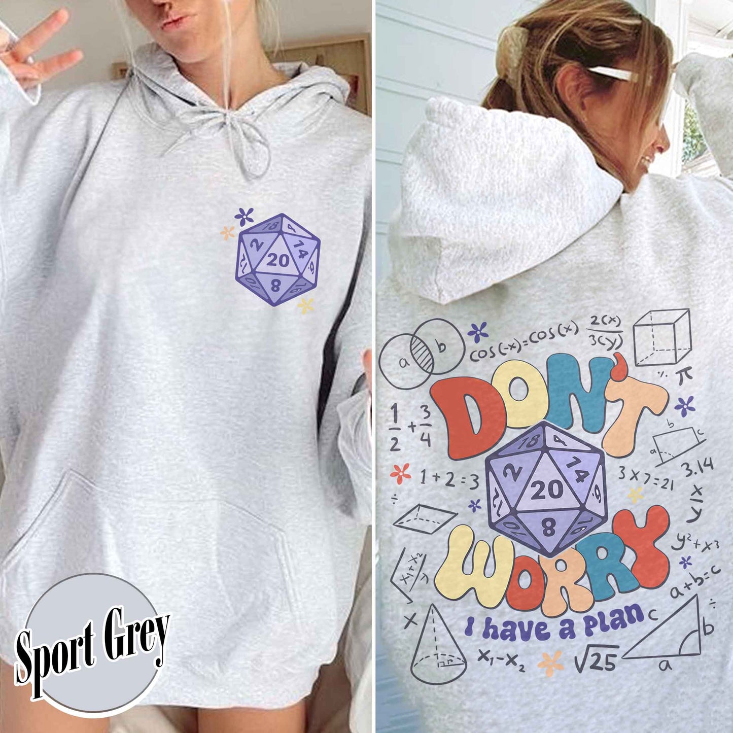 Dont Worry I Have a Plan Hoodie, Funny Dnd Dice Set, Gifts for Gamer, Playing Game, Funny Gamer Hoodie, DND Hoodie, Dnd Gift for Dad