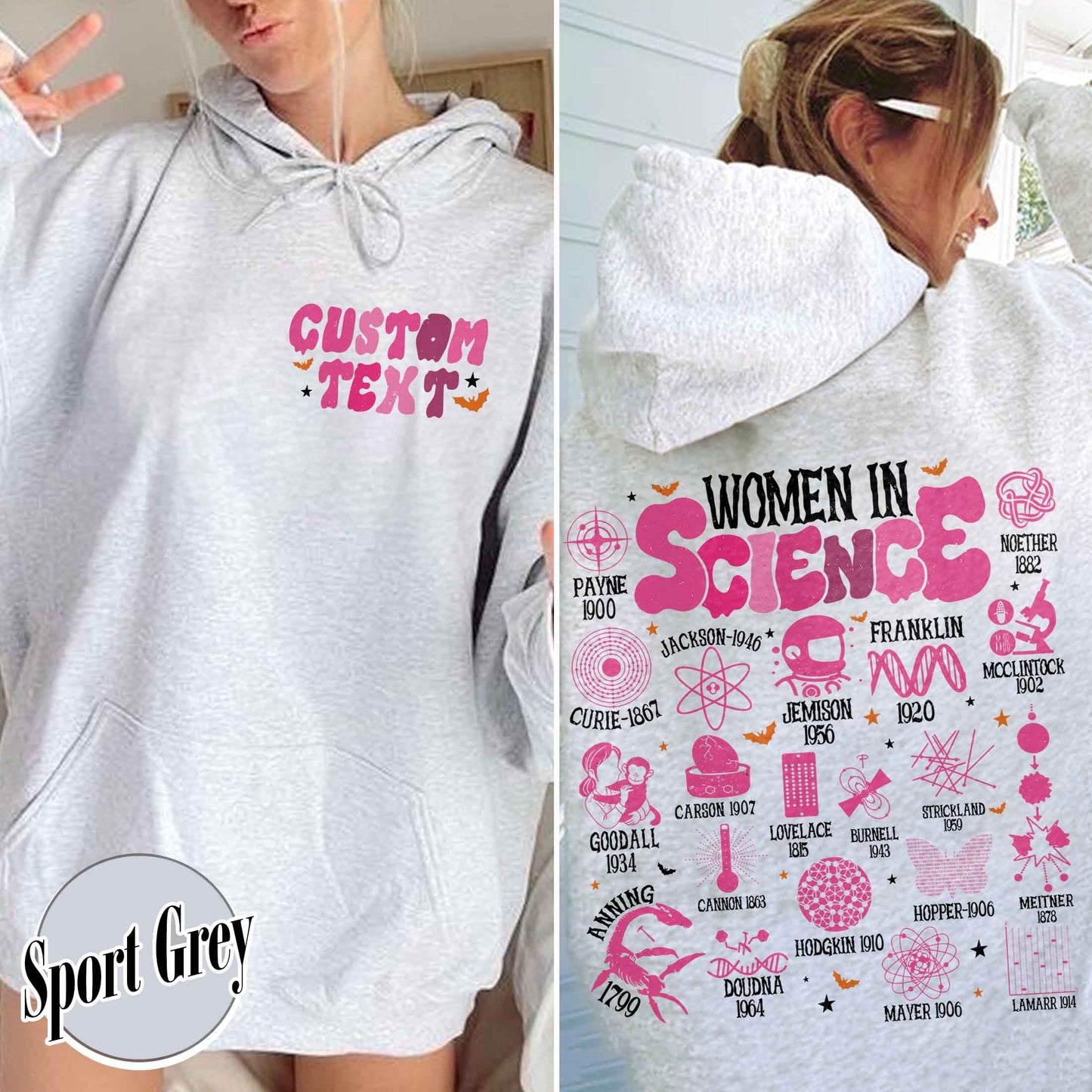 Feminist Hoodie, Women in Science Hoodie, Science Lover Gift Hoodie, Stem Hoodie