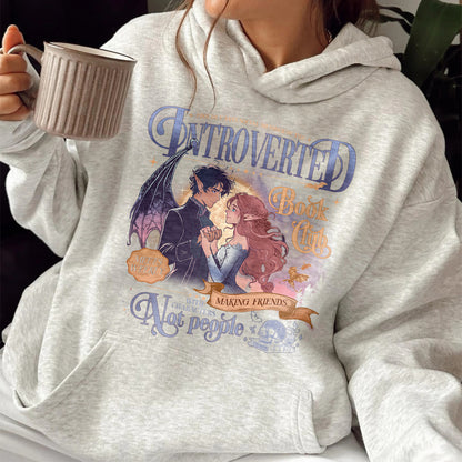 Introverted Book Club Hoodie, Romantasy Readers Society Hoodie, Antisocial Book Club