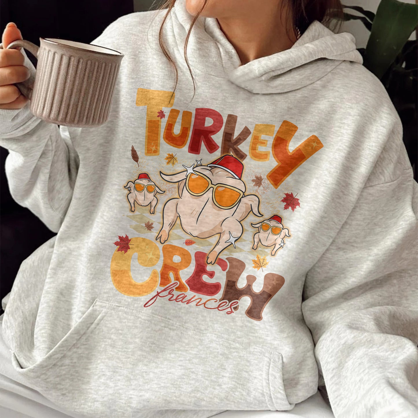 Turkey Crew Hoodie, Thanksgiving Hoodie, Custom Family Thanksgiving, Turkey Squad Hoodie, Friendsgiving Hoodie, Personalized Thanksgiving Hoodie