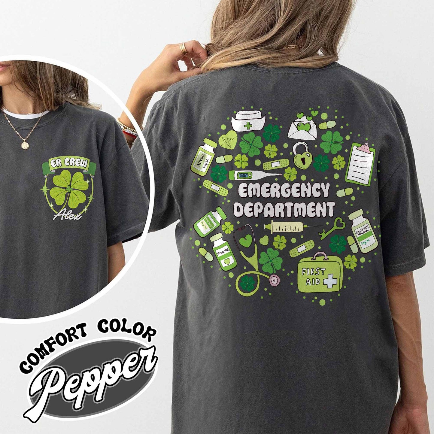 St Patrick's Day Emergency Department Comfort Colors Shirt,Custom ER Crew,ER Patricks Day Shirt,Emergency Room
