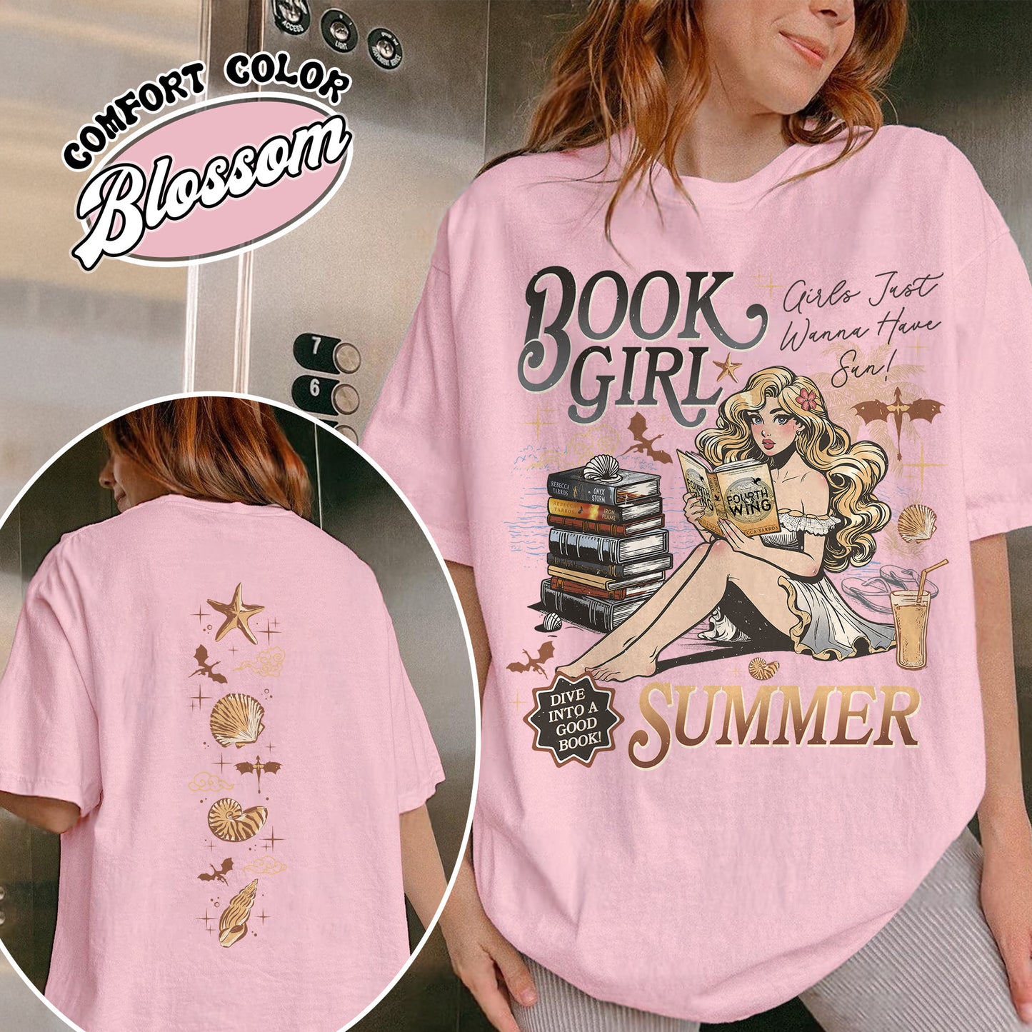 Summer Comfort Color Shirt, Aesthetic Book Girl Summer Shirt, Girls Just Wanna Have Sun Shirt