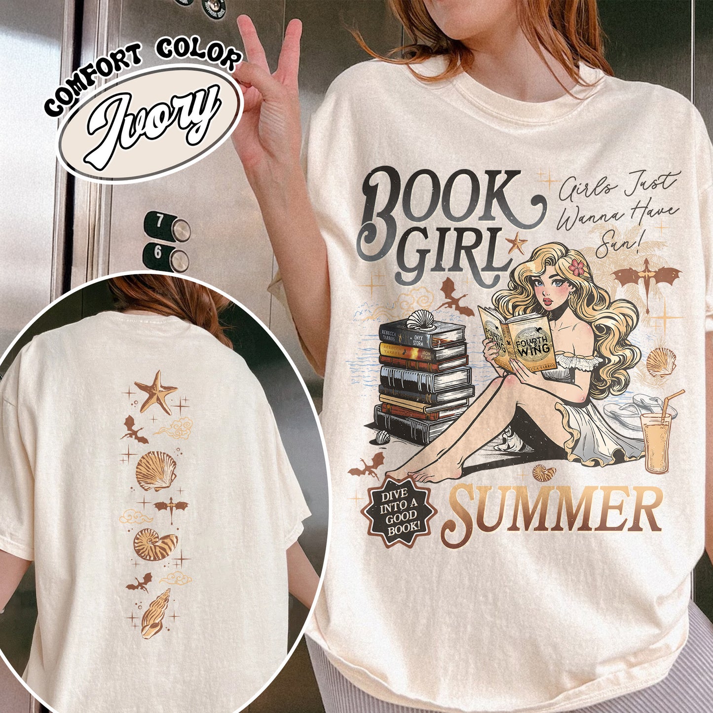 Summer Comfort Color Shirt, Aesthetic Book Girl Summer Shirt, Girls Just Wanna Have Sun Shirt