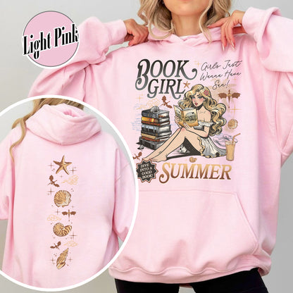 Summer Hoodie, Aesthetic Book Girl Summer Hoodie, Girls Just Wanna Have Sun Hoodie