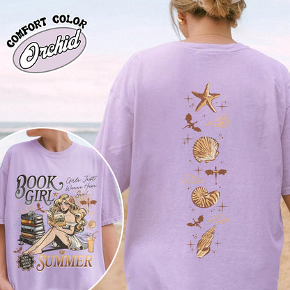 Summer Comfort Color Shirt, Aesthetic Book Girl Summer Shirt, Girls Just Wanna Have Sun Shirt