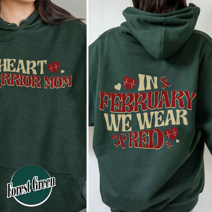 Support Team Hoodie,In February We Wear Red Hoodie, Family Support Hoodie,Heart Warrior Hoodie