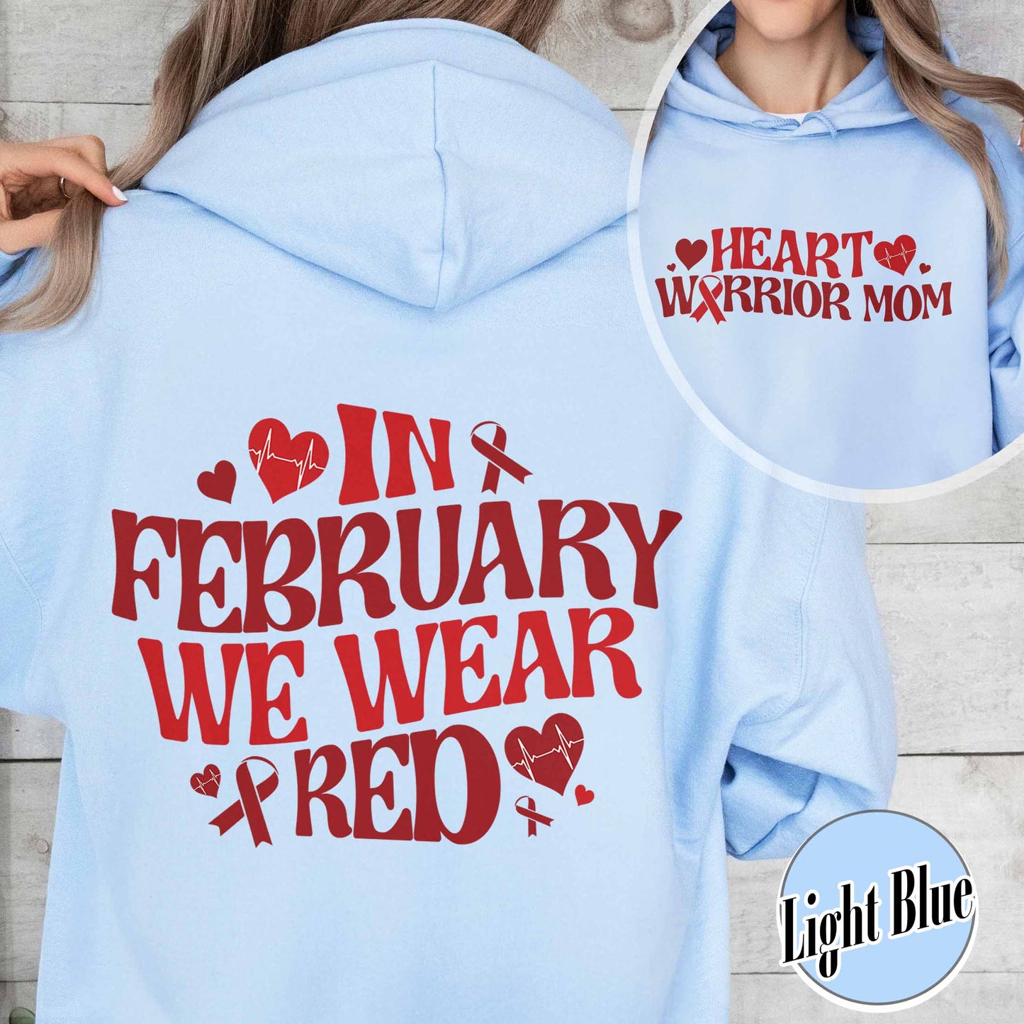 Support Team Hoodie,In February We Wear Red Hoodie, Family Support Hoodie,Heart Warrior Hoodie
