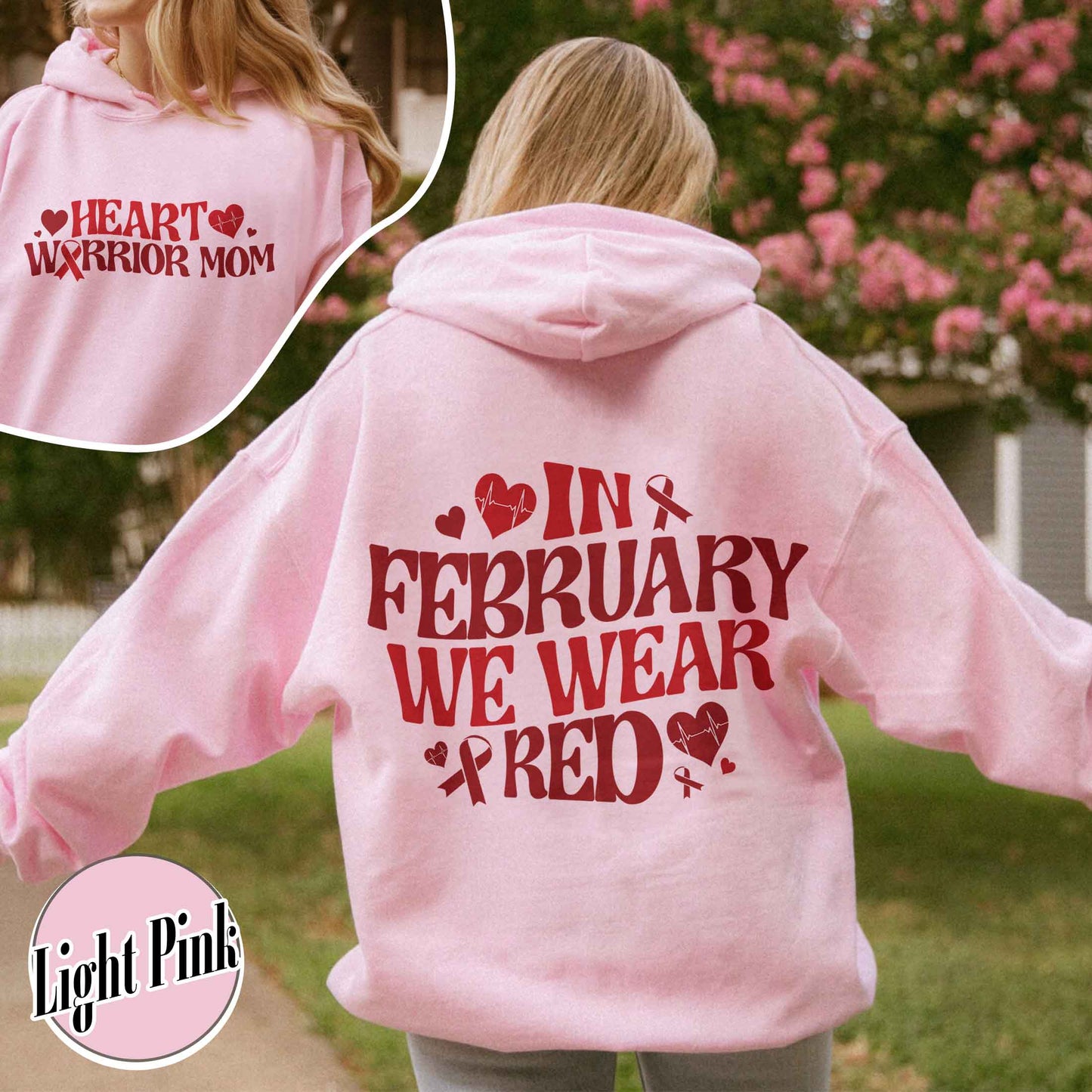 Support Team Hoodie,In February We Wear Red Hoodie, Family Support Hoodie,Heart Warrior Hoodie