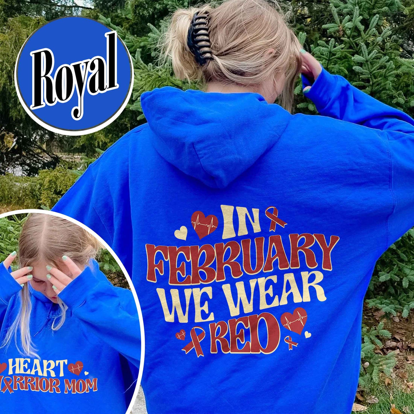 Support Team Hoodie,In February We Wear Red Hoodie, Family Support Hoodie,Heart Warrior Hoodie