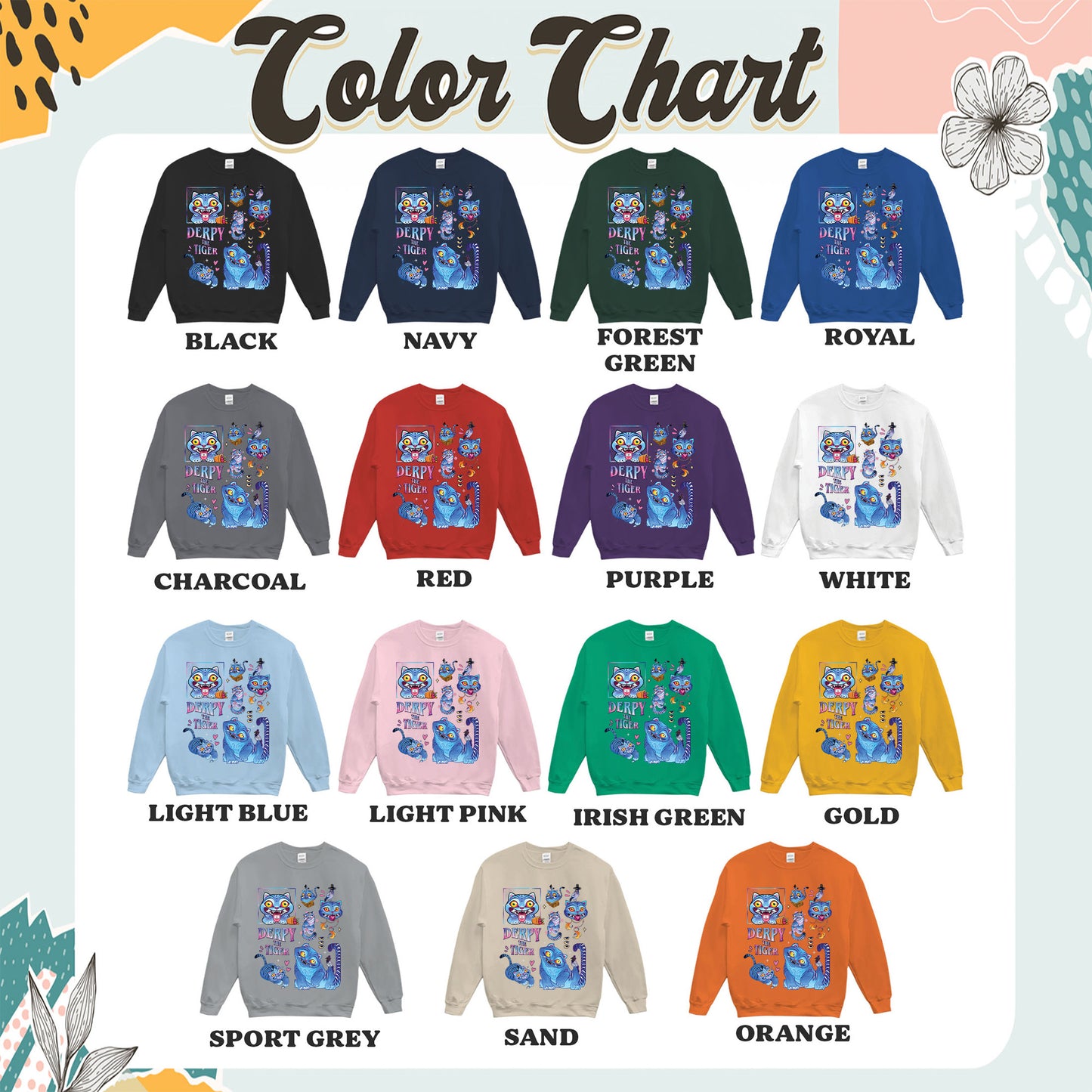 Derpy the Tiger Sweatshirt, Huntrix Tiger Sweatshirt, Demon Hunter Kpop Sweatshirt, Cute Animal Kids Top, Funny Kpop Movie Gift, Huntrix Fan