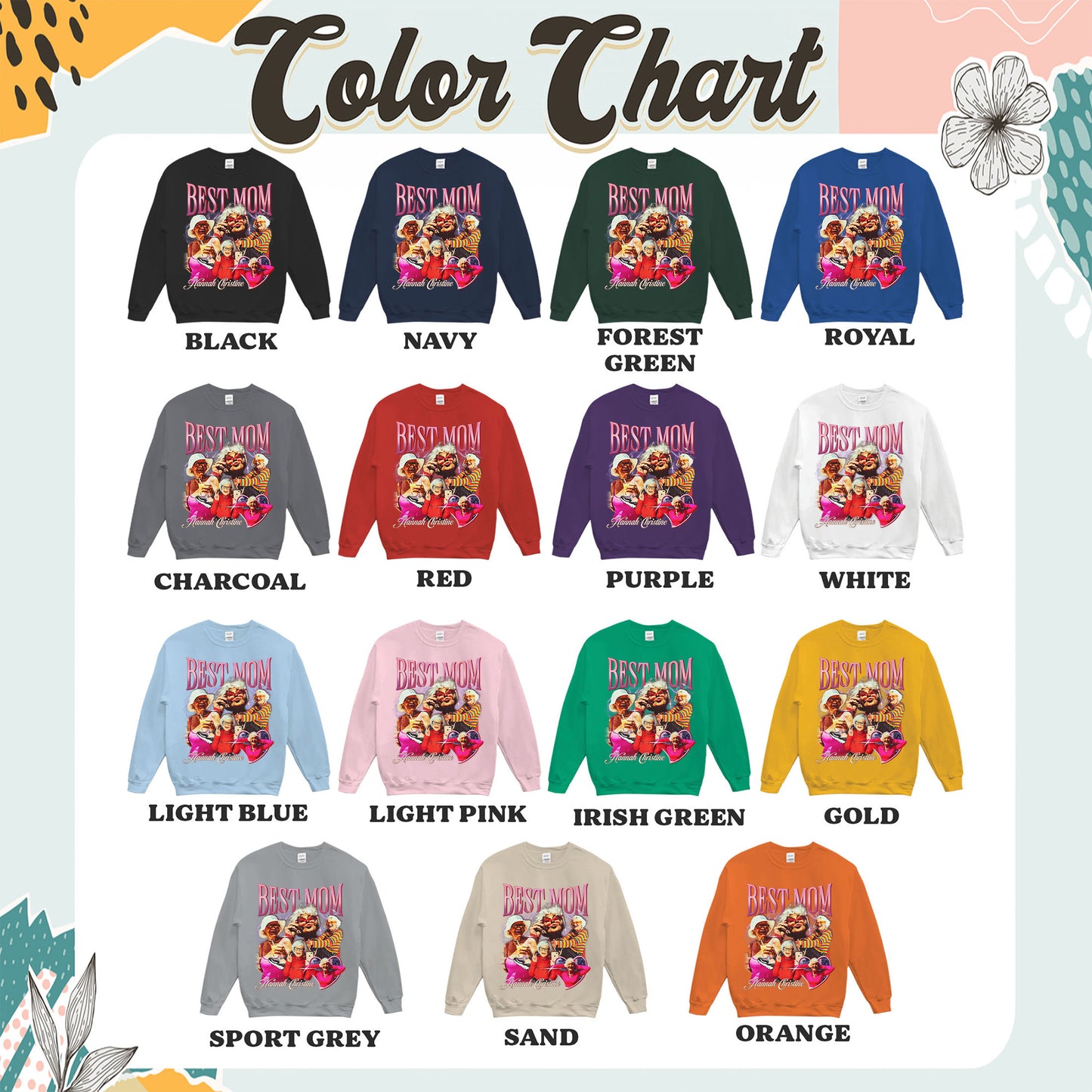 Mother’s Day Sweatshirt, Custom Best Mom Sweatshirt, Personalized Bootleg Best Mom Sweatshirt