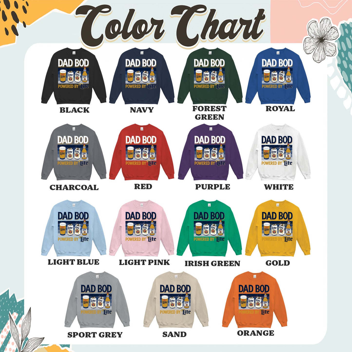 Dad Bod Sweatshirt, Father's Day Sweatshirt, Dad Bod Powered Sweatshirt,Dad Bod Powered By Sweatshirt
