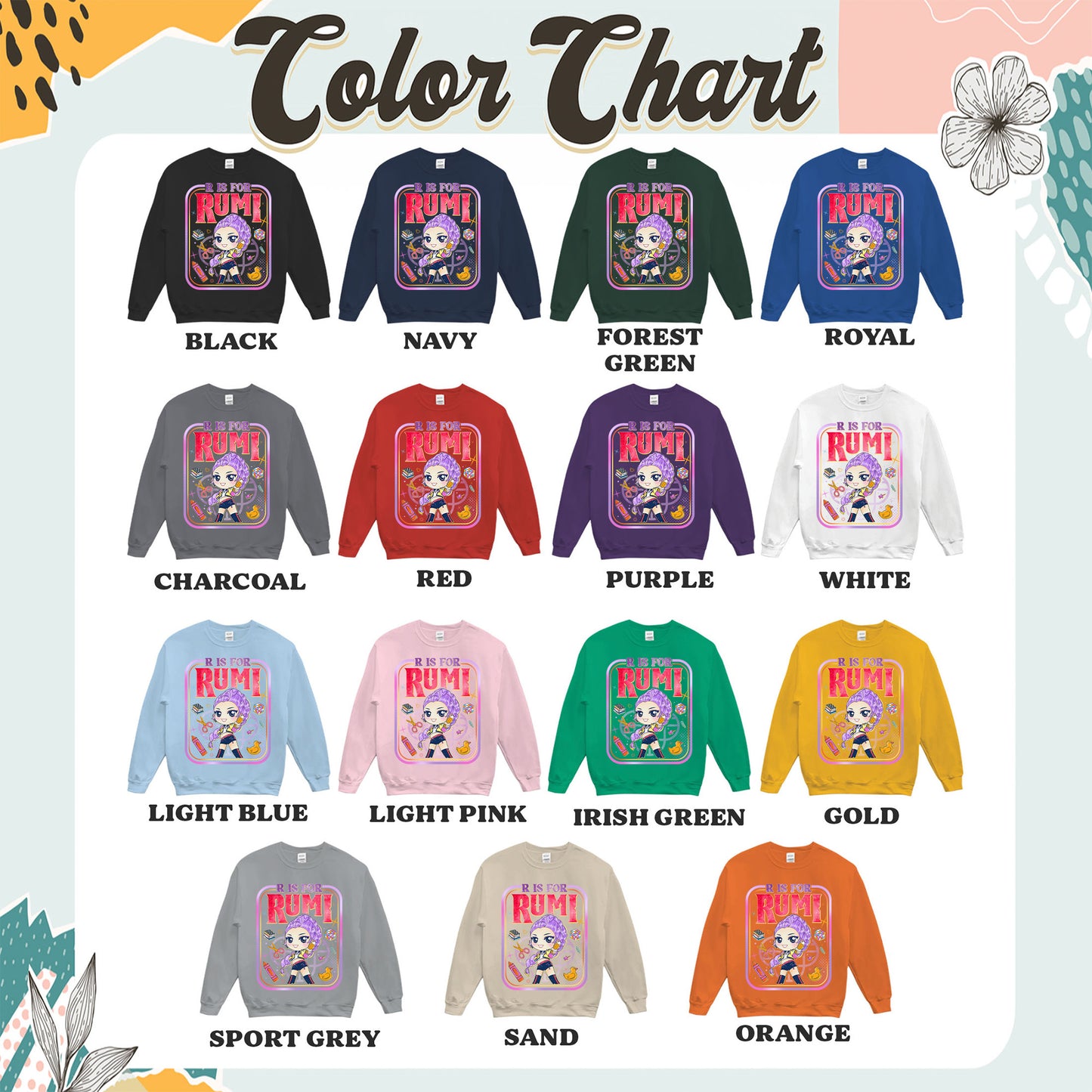 Back to School Kids Sweatshirt, Mira Rumi Zoey Sweatshirt, Huntrix Kpop Demon Hunters, Sweatshirt Top