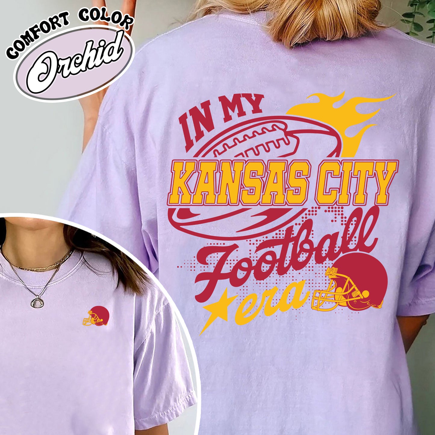 Kansas City Fan Comfort Color Shirt, Kansas City Shirt, Cheifs Shirt, in My Kansas Football Era Shirt, Kansas City Football Helmet