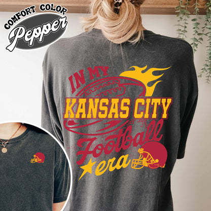 Kansas City Fan Comfort Color Shirt, Kansas City Shirt, Cheifs Shirt, in My Kansas Football Era Shirt, Kansas City Football Helmet