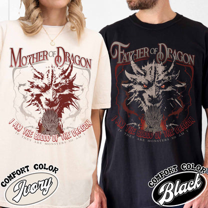 Father of the Dragon Shirt, Mother of Dragons Tshirt, Mother of Dragon Year of the Dragon, Father of Dragons Shirts, Dragon Riding, GOT Shirt