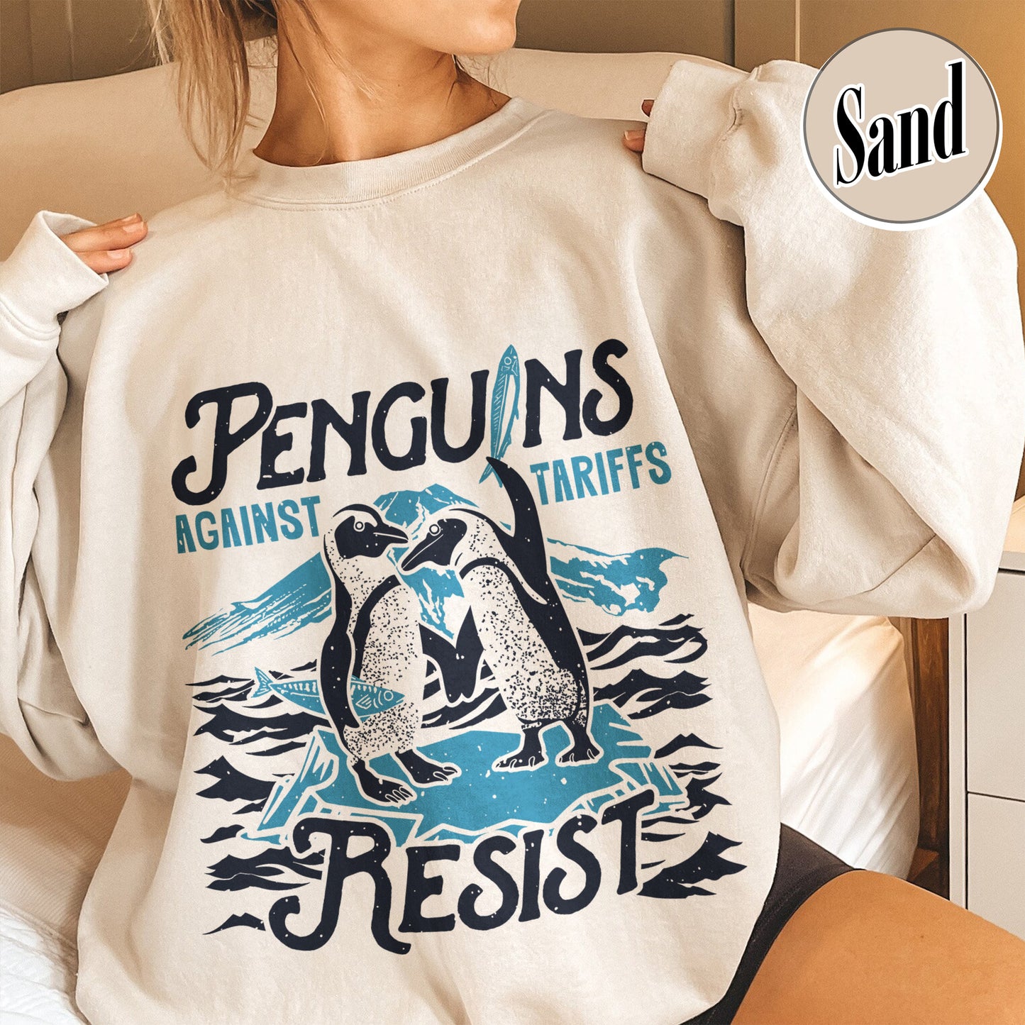 Penguins Hate Tariffs Sweatshirt, Flippers up Sweatshirt, Heard Island Sweatshirt, Subtle FDT Sweatshirt Resistance Protest, Penguins Against Tariffs Sweatshirt
