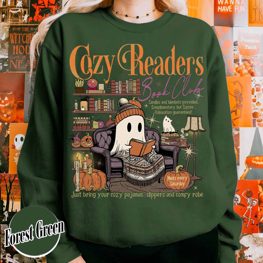 Cozy Girl Book Club Sweatshirt, Drink Coffee Read Books Sweatshirt, Coffee and Book Lover, Cozy Readers Club Sweatshirt, Fall Book Club, Cozy Readers Sweatshirt