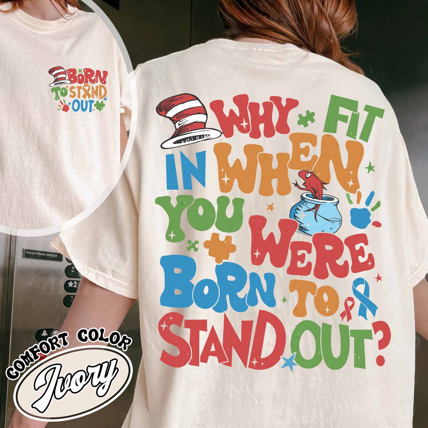 Autism Comfort Color Shirt, Why Fit in When You Were Born To Stand Out Shirt, Autism Mom Shirt