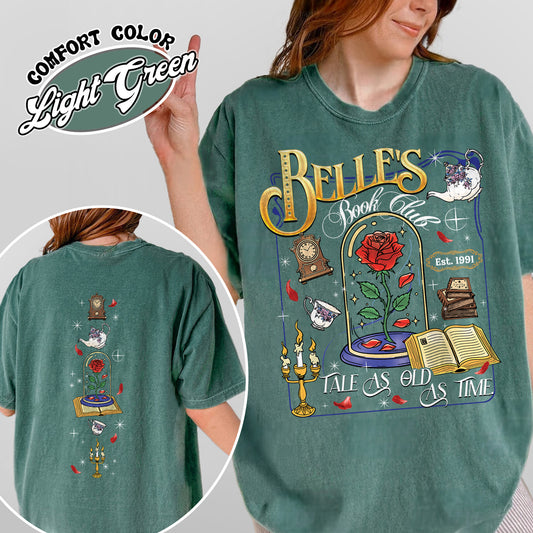 Belle’s Book Club Comfort Colors Shirt, Tale As Old as Time Belle’s Book Cafe Shirt, Belle Princess Book Tee