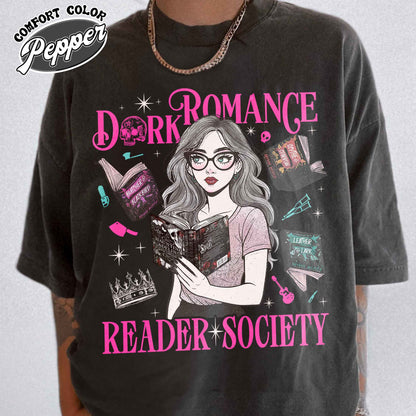 Bookish Comfort Color Shirt, Dark Romance Readers Society Shirt for Romance Reader, Booktok Shirt