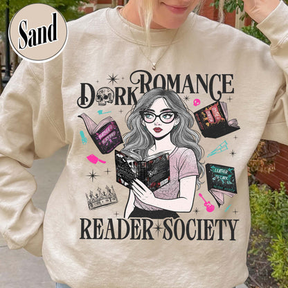 Bookish Sweatshirt, Dark Romance Readers Society Sweatshirt for Romance Reader, Booktok Sweatshirt