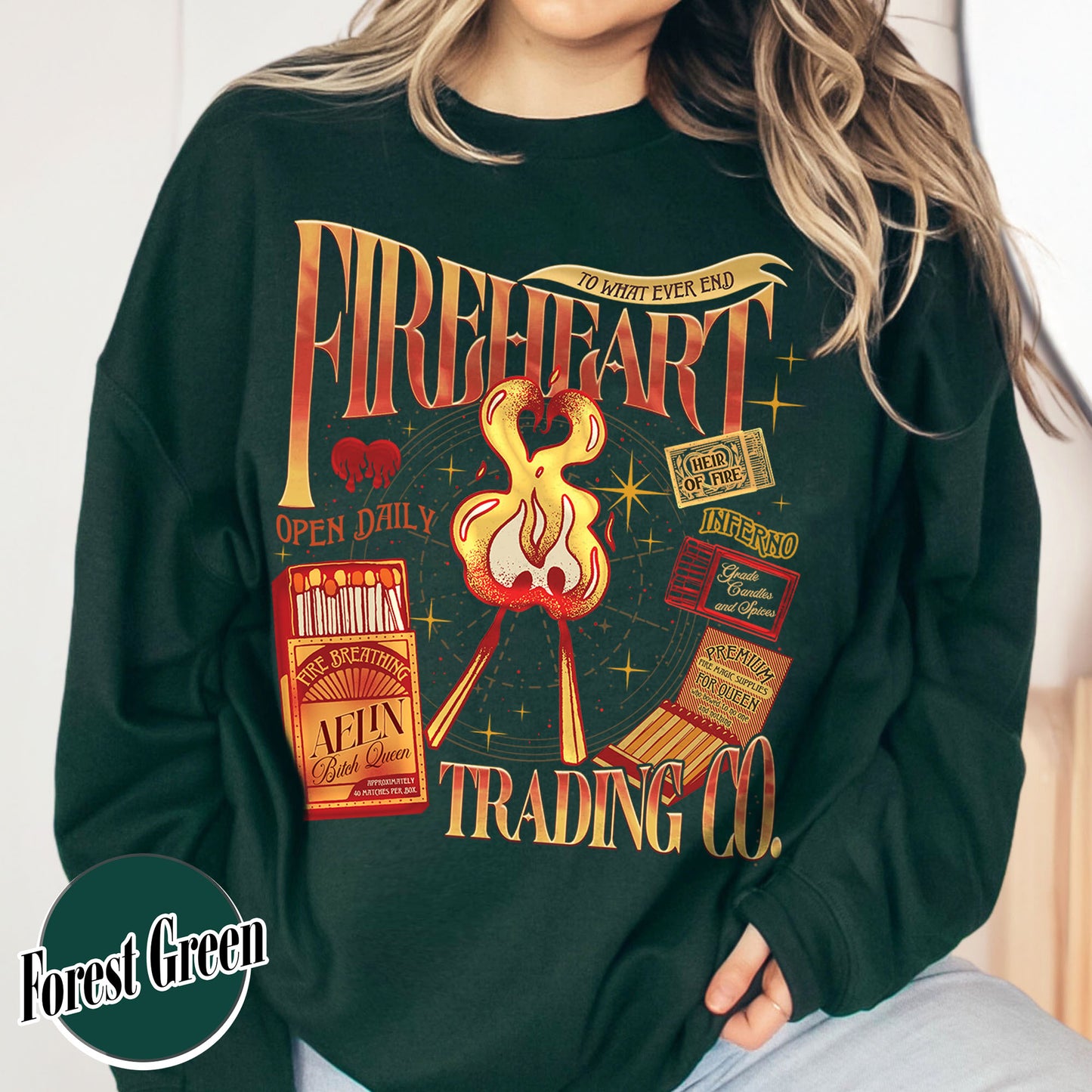 Bookish Sweatshirt, Fireheart Aelin Galathynius Trading Co Sweatshirt, to Whatever End Sweatshirt