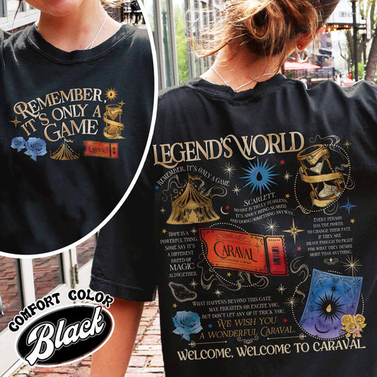 Bookish Comfort Color Shirt, Remember It’s Only a Game Shirt, Caraval Legendary Shirt, Caraval Merch