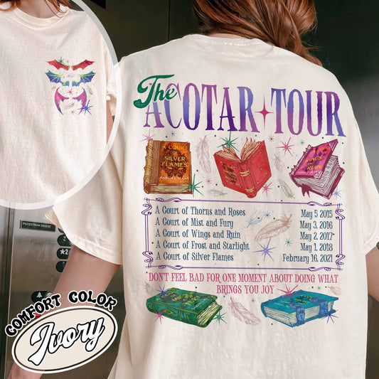 Bookish Comfort Color Shirt, the ACOTAR Tour Shirt, Fan of Acotar Series Two Sided Shirt