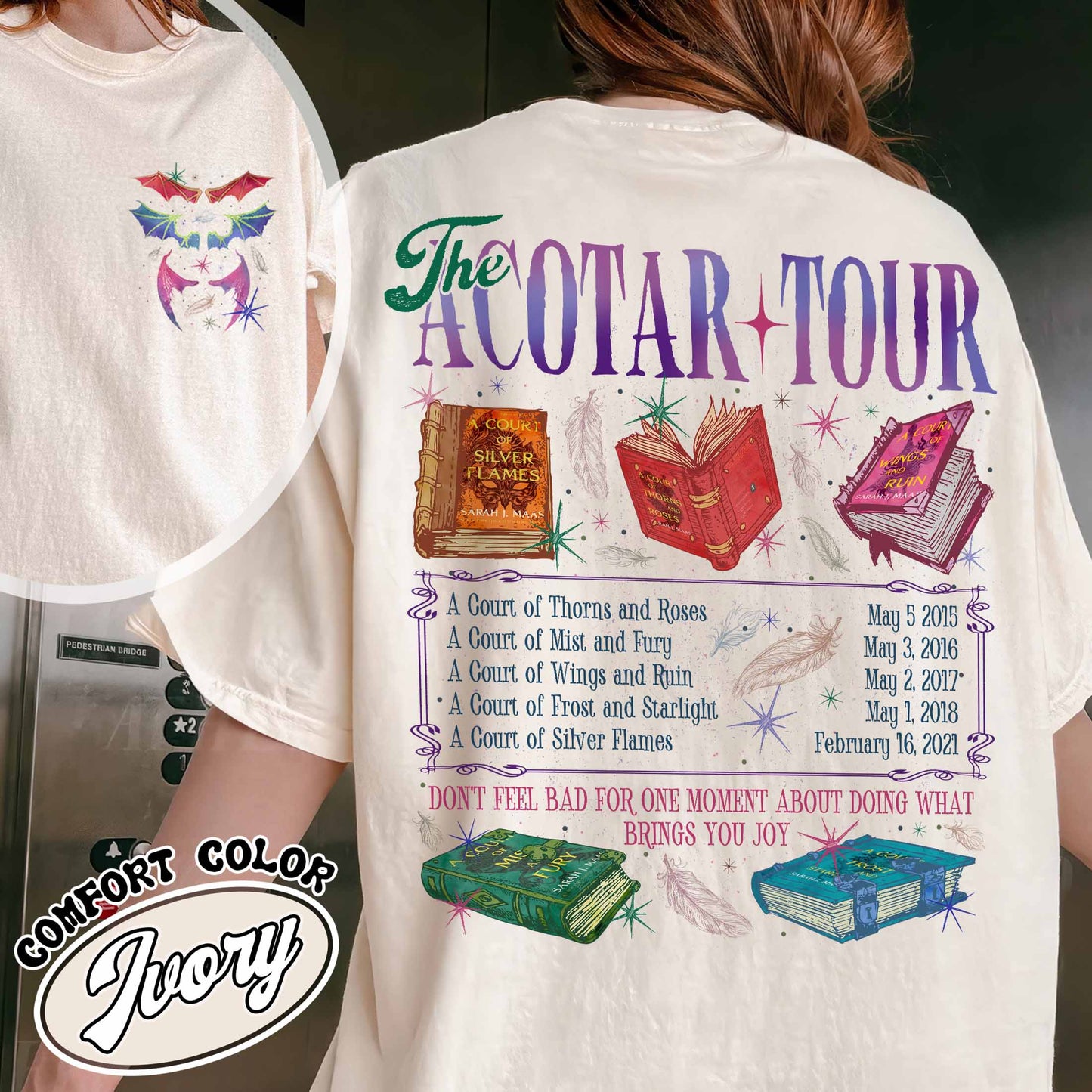 Bookish Comfort Color Shirt, the ACOTAR Tour Shirt, Fan of Acotar Series Two Sided Shirt