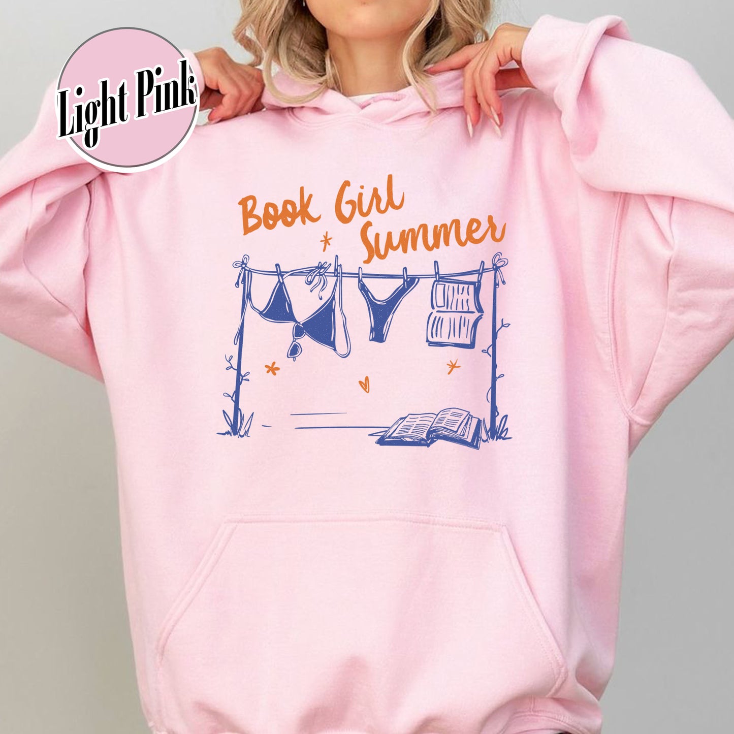 Booklover Hoodie, Book Girl Summer Hoodie, Beach Reading Hoodie, Bookish Summer Hoodie