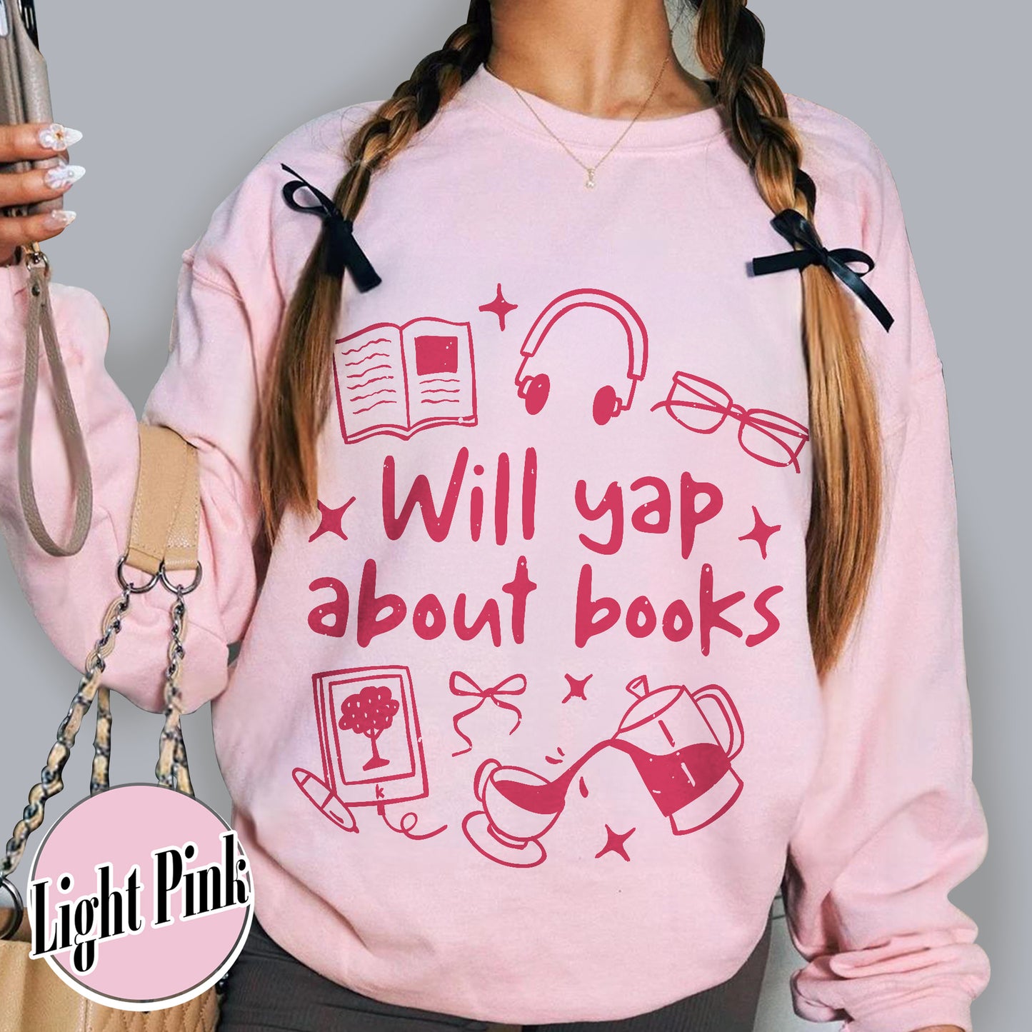 Booklover Sweatshirt, Will Yap About Books Sweatshirt, Professional Yapper Sweatshirt, Cute Literary Gift