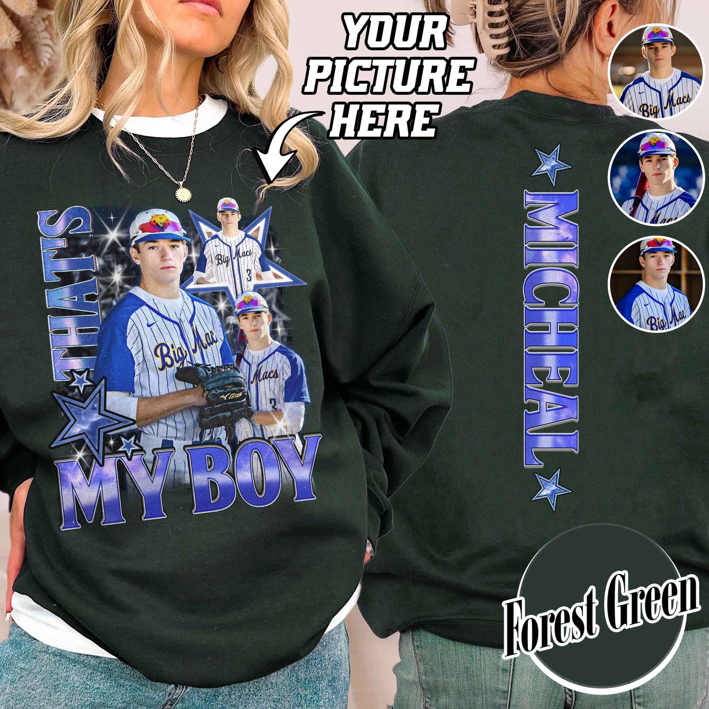 Custom Baseball Sweatshirt, Custom That’s My Boy Baseball Sweatshirt, Baseball Mom Custom Sweatshirt