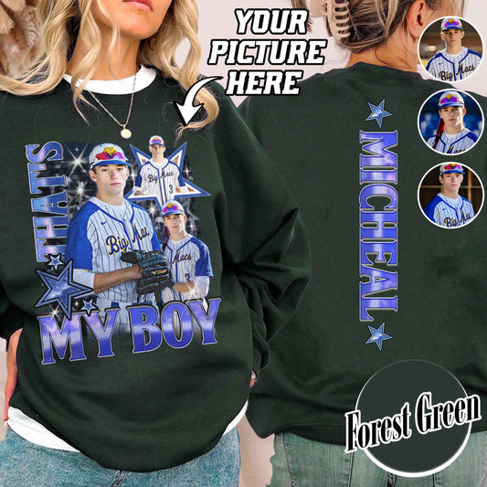 Custom Baseball Sweatshirt, Custom That’s My Boy Baseball Sweatshirt, Baseball Mom Custom Sweatshirt